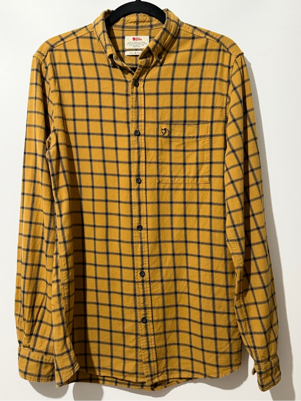 Fjallraven Ovik Men’s Flannel Plaid Button Down Shirt Size M